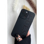 Силіконовий чорний брендовий чохол GUESS на iPhone 14 pro max